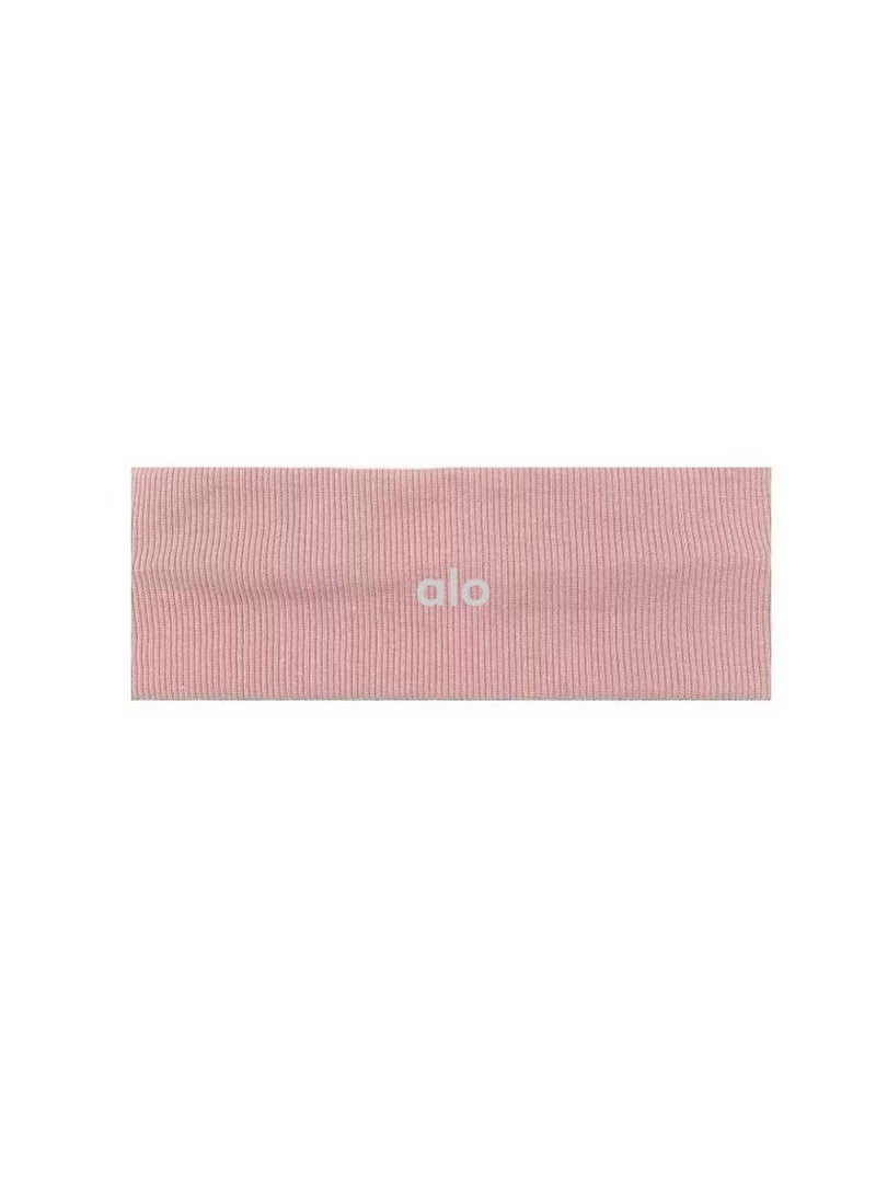 ألو Alo Pink High Performance Headband - نسيج يمتص الرطوبة ، يناسب المرنة ، شعار الحد الأدنى ، مريح مضاد للانزلاق ، إكسسوارات الشعر الرياضية واليومية العادية - Image 1